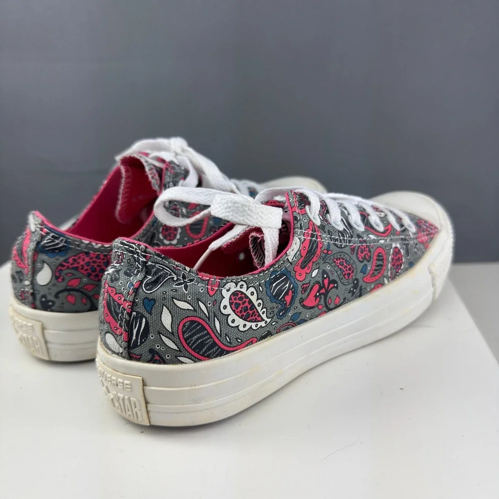 Converse Chuck Taylor All Star Womens Size 8 Paisley Pink Gray Low Top Sneaker
